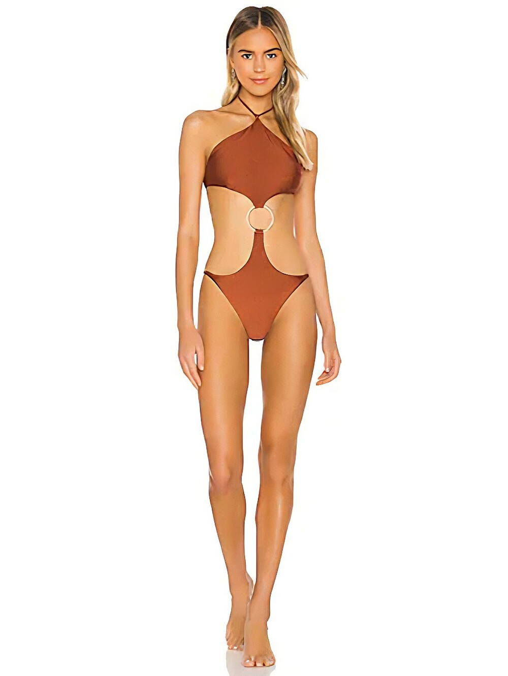 CULT GAIA Serena One-Piece Swimsuit In Rust/Terracotta Brown
